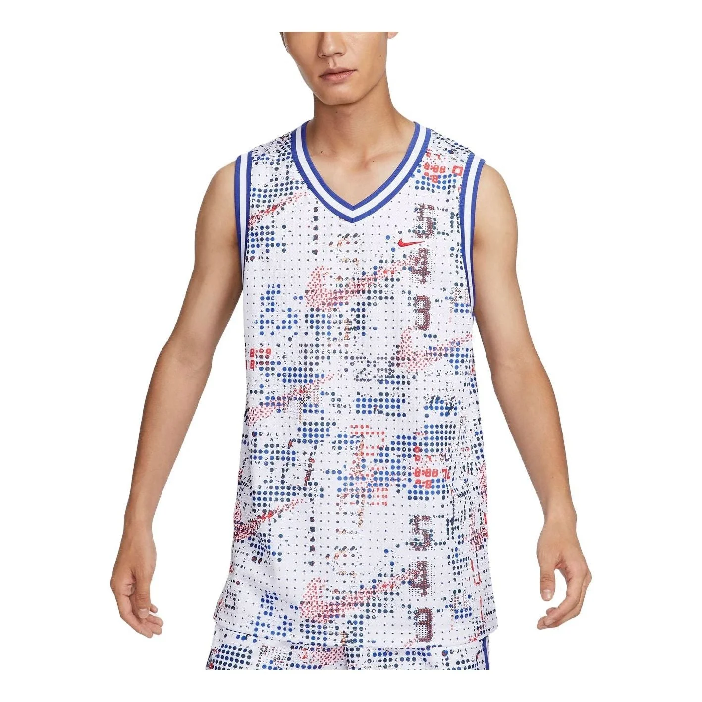 Nike DNA Dri-FIT Basketball Jersey Asia Sizing 'White Multi-Color' FZ0691-100 - 1