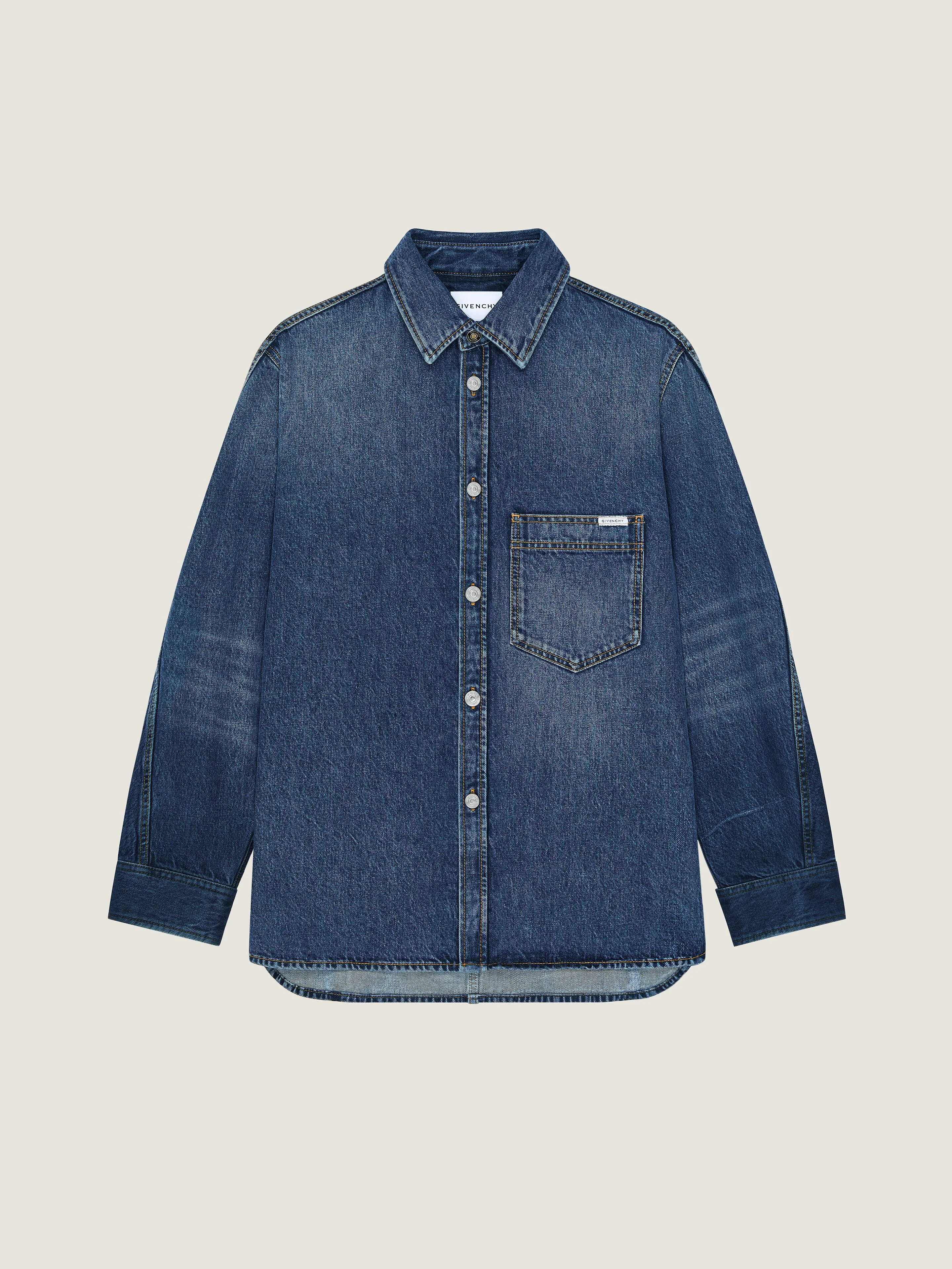 COUTURE SEAM SHIRT IN BLUE DENIM - 1