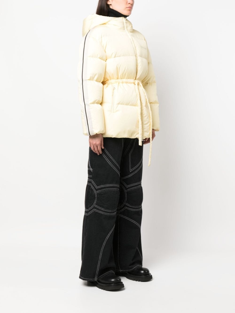 side-stripe puffer jacket - 3