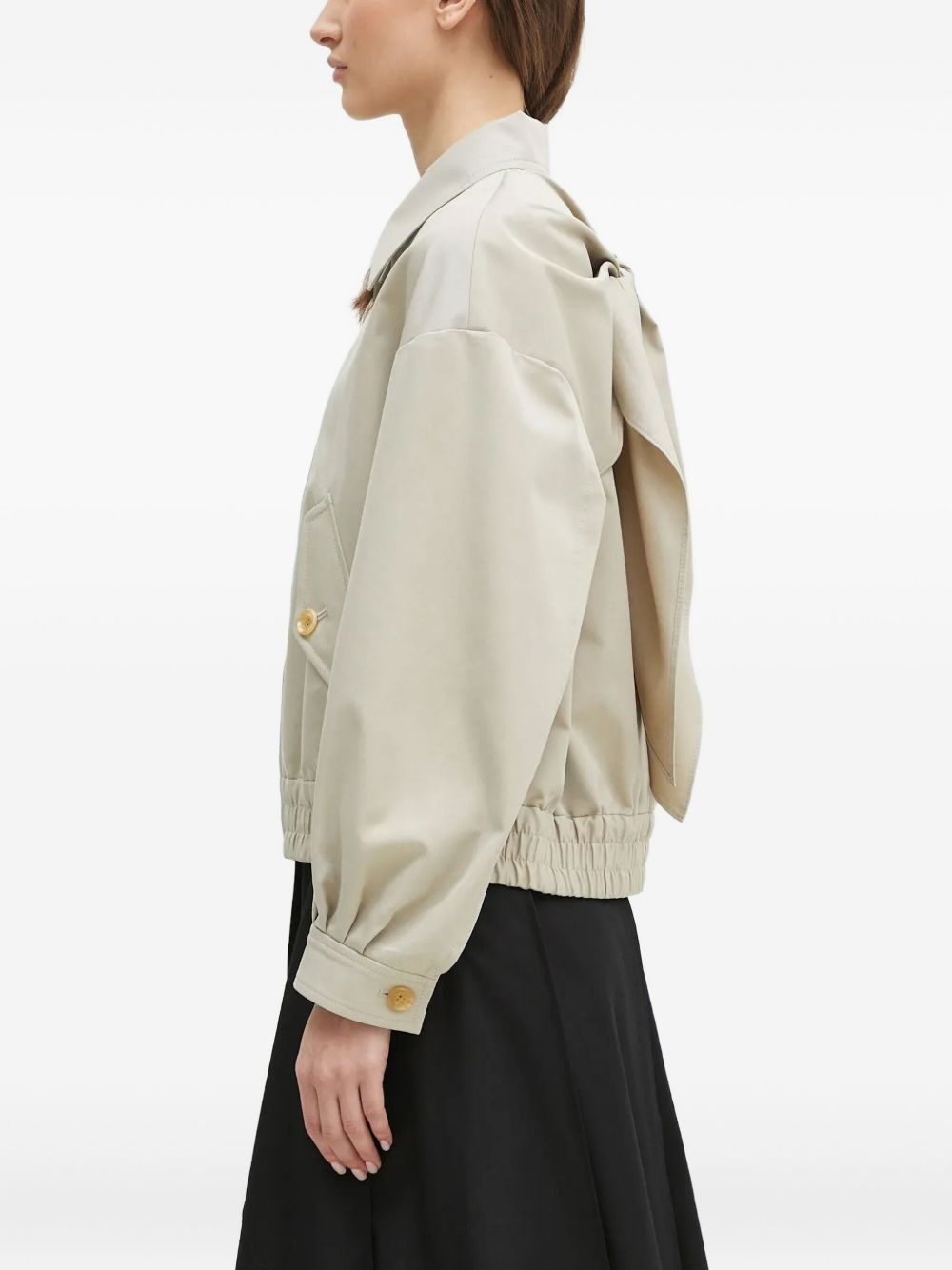 tie-back zip-front jacket - 2