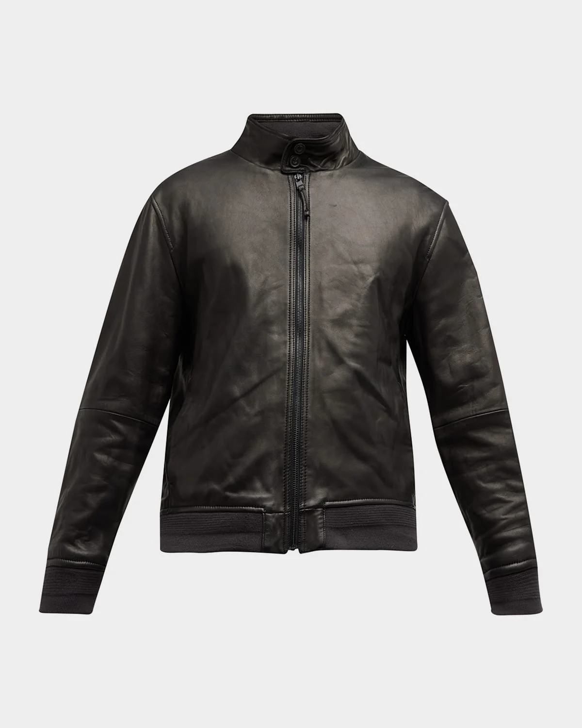Men & apos;s Harrington Leather Bomber Jacket - 1