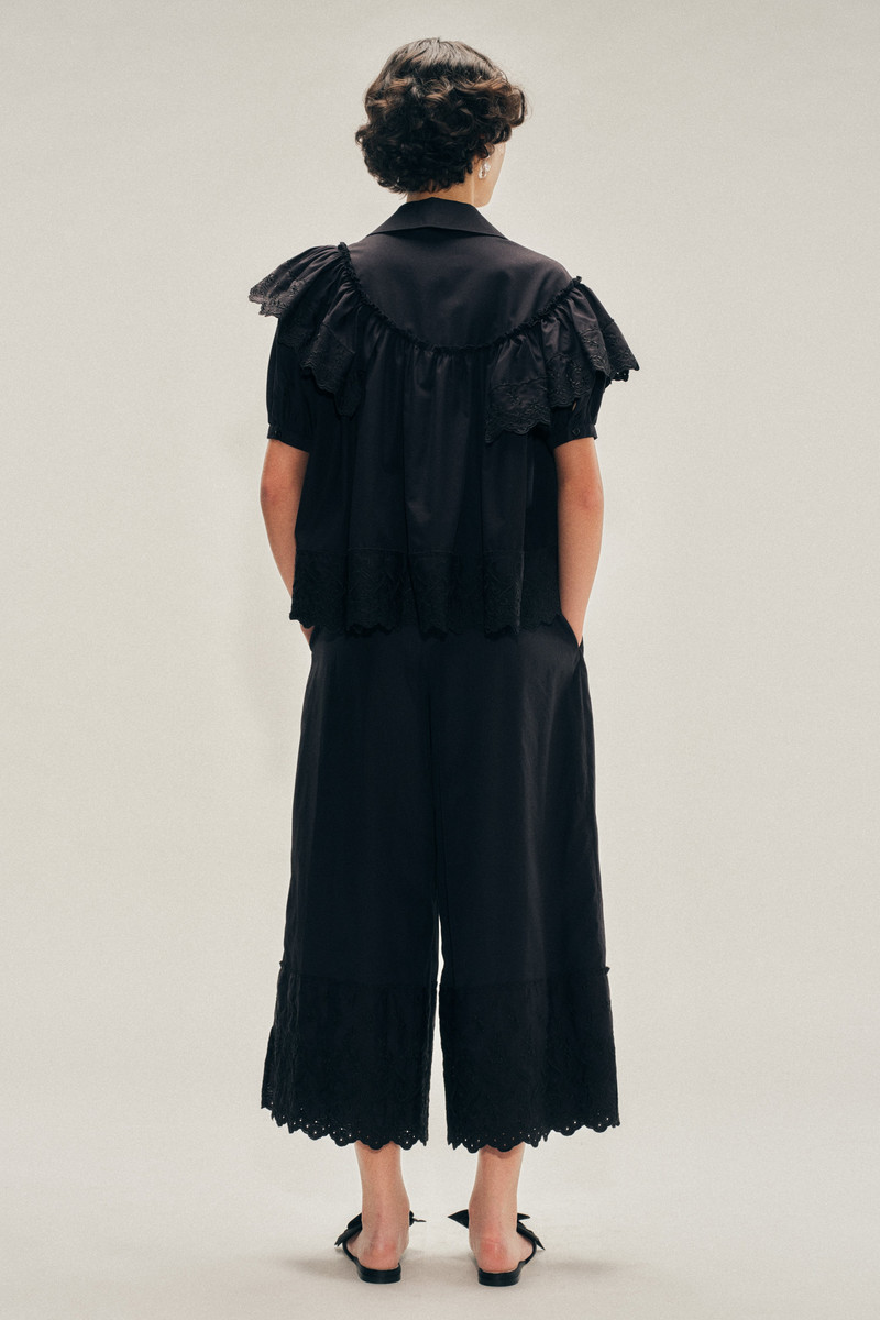 Cropped Trim Easy Trousers 3