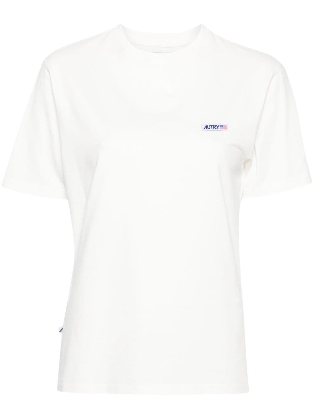 logo-patch cotton T-shirt - 1