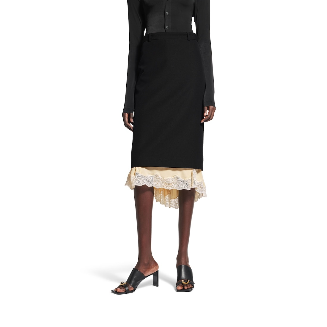 Women's Lingerie Tailored Skirt in Black - 5