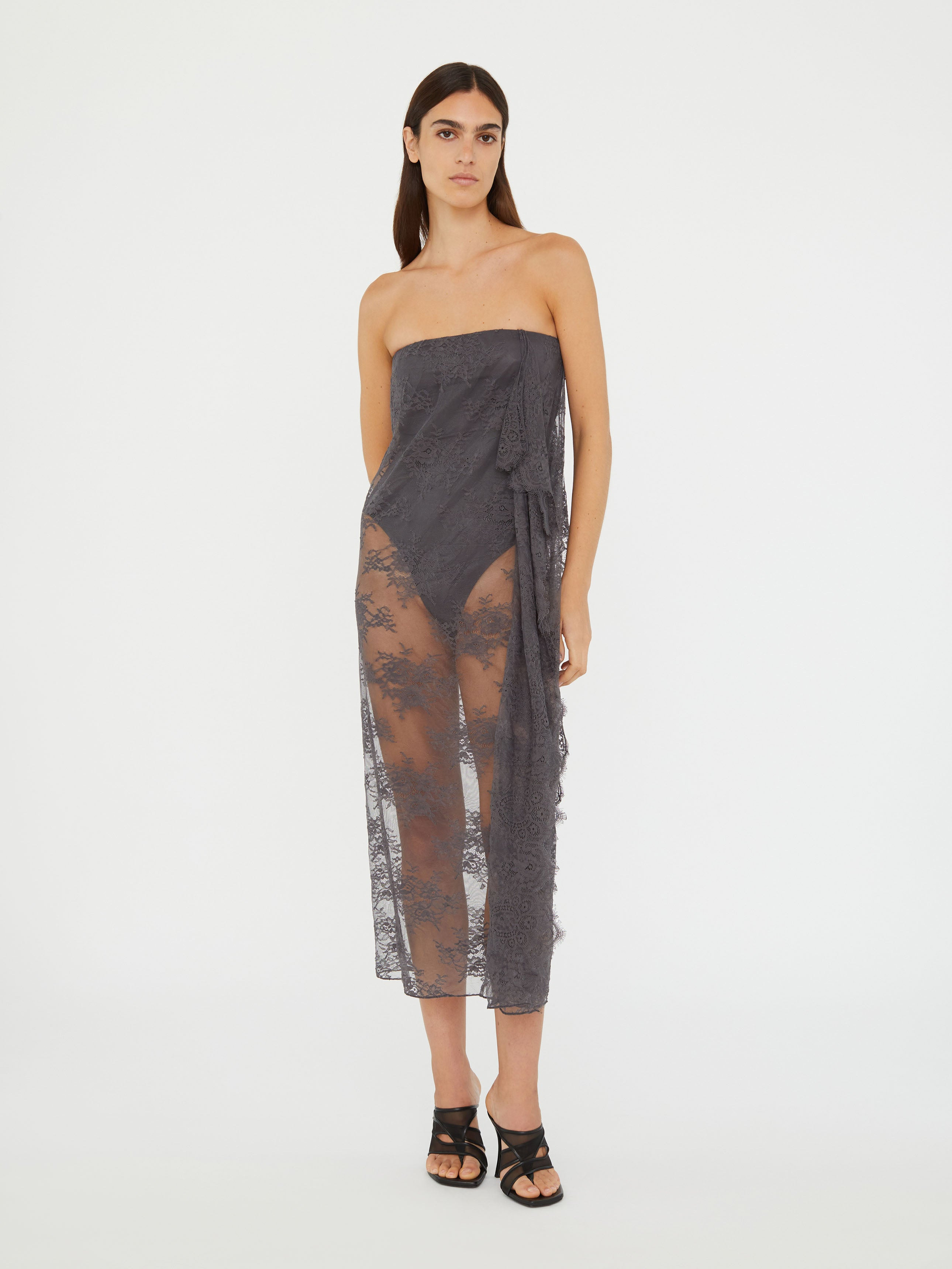 Floating Lace Strapless Dress - 3