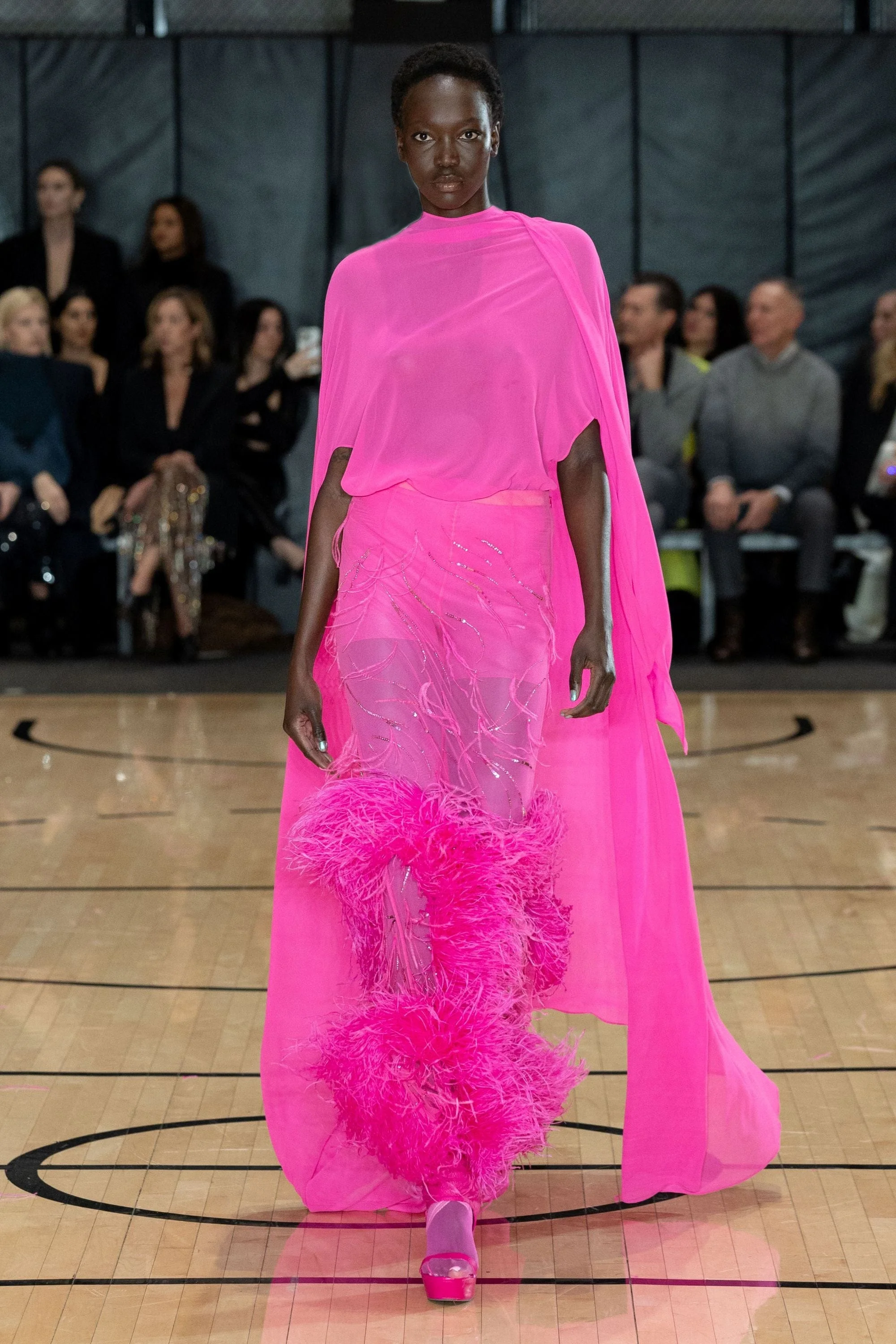 Lightweight Georgette High Low Scarf Cape Top - 1