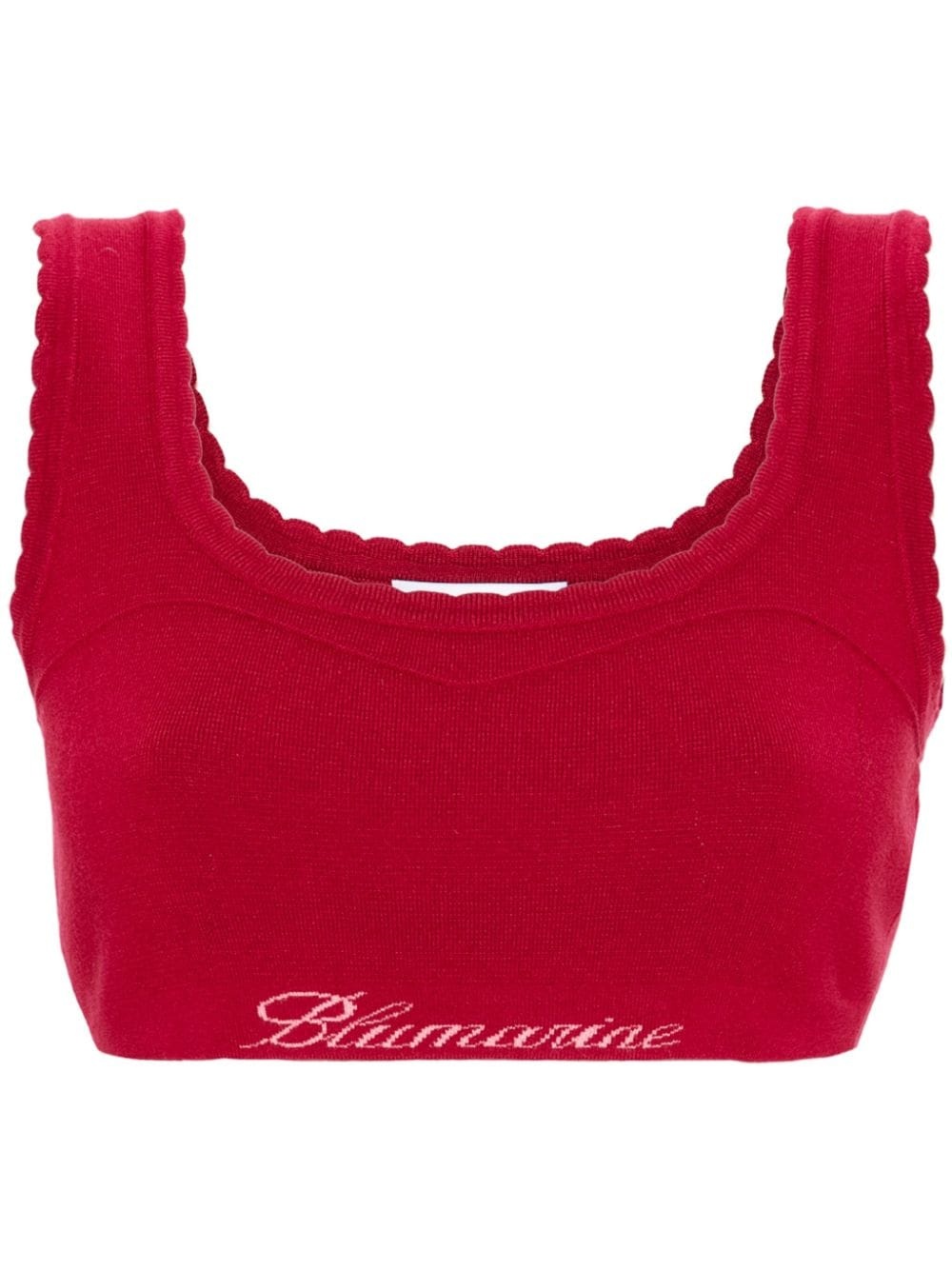 logo-jacquard crop top - 1