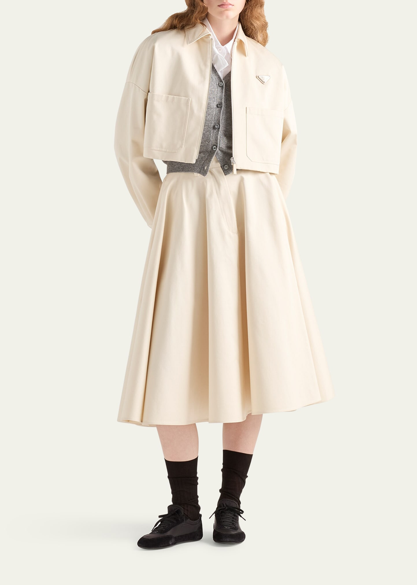 Chino A-Line Midi Skirt - 2