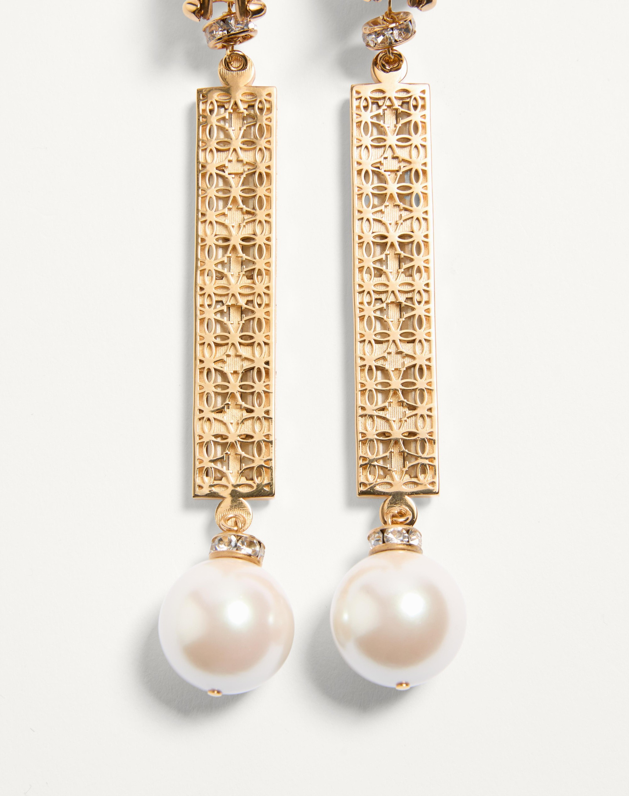 SAN FIN METAL EARRINGS WITH SWAROVSKI® CRYSTALS AND PEARLS - 4