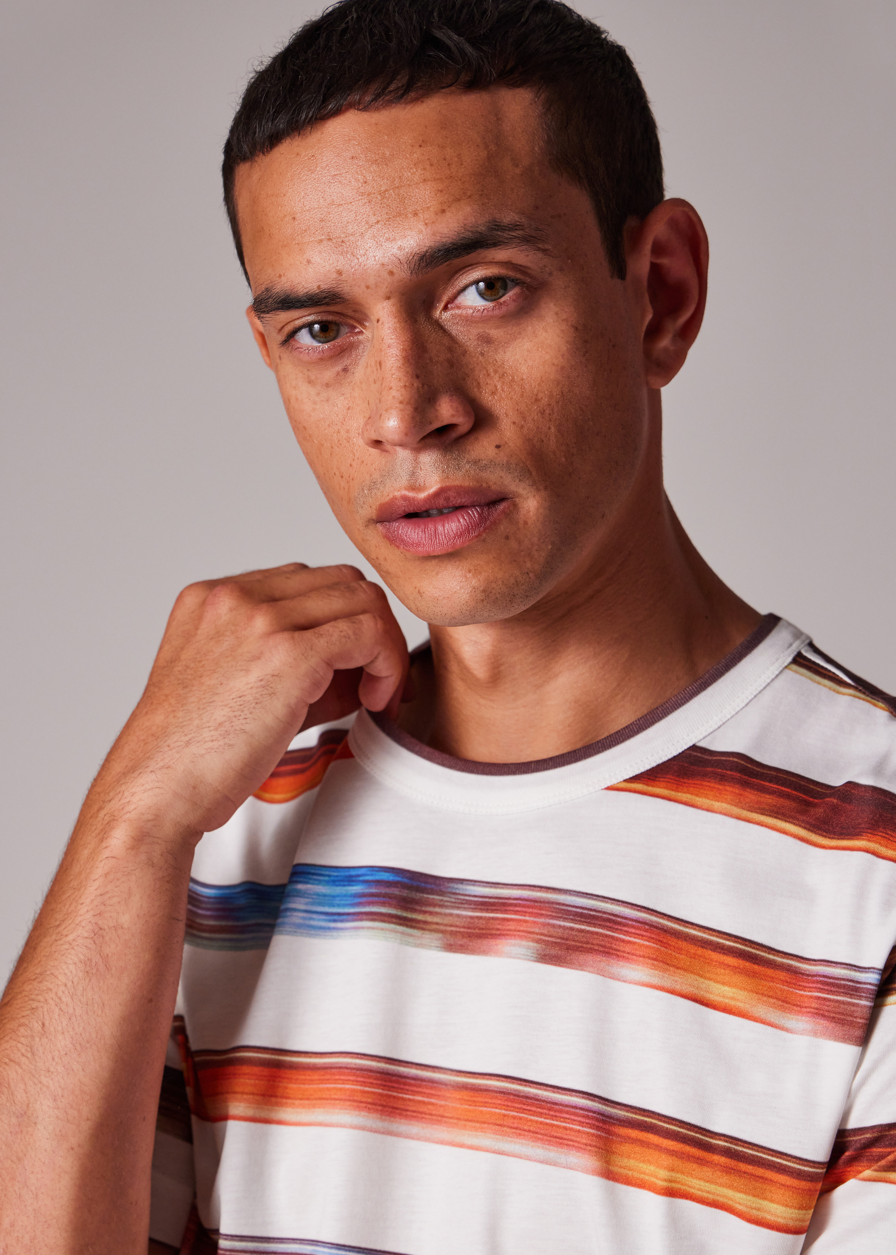 White 'Digital Stripe' T-Shirt - 3