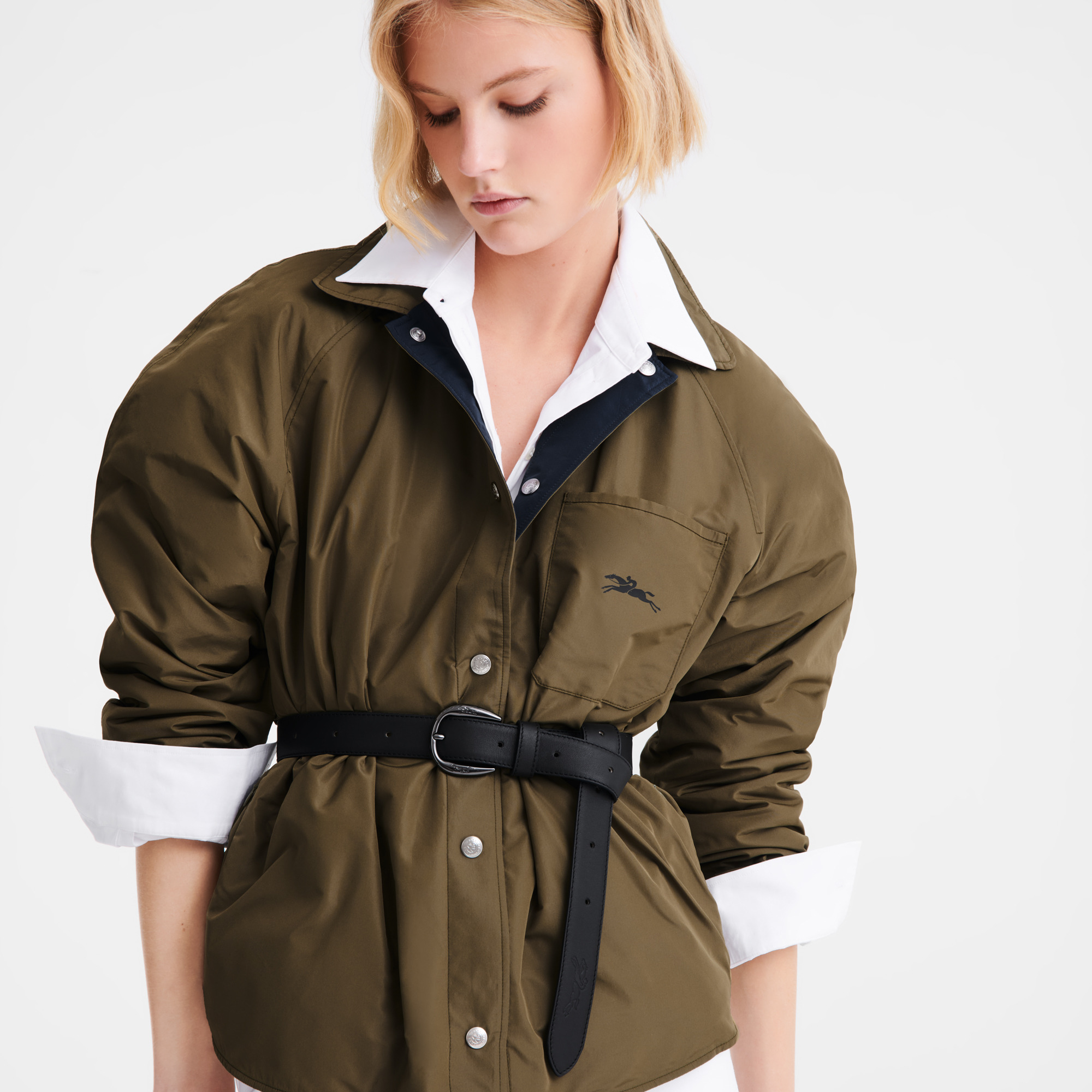 Padded blouson Navy/Artichoke - Technical taffeta - 7