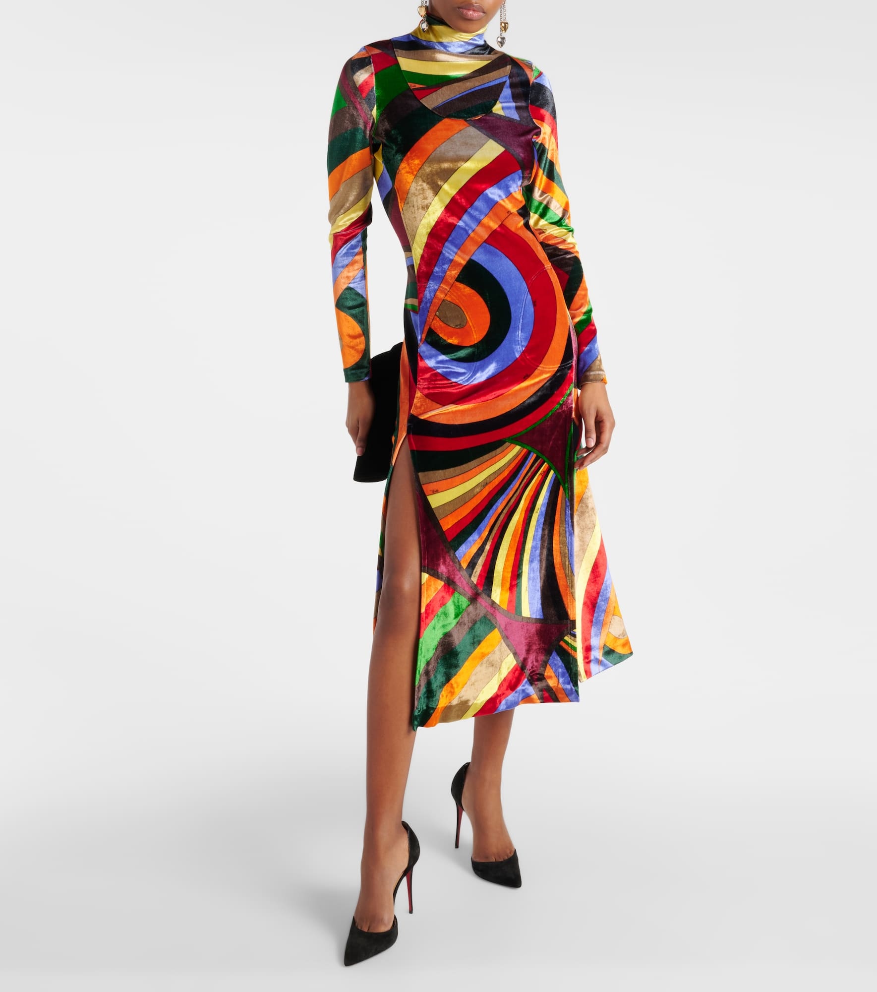 Iride velvet midi dress - 2