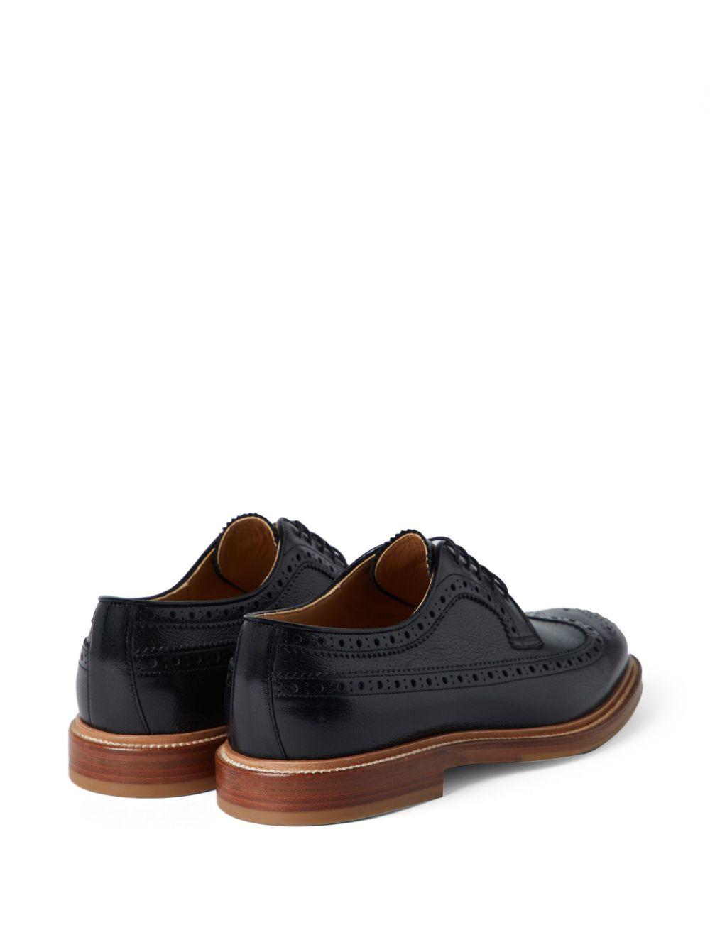 lace-up leather brogues - 3
