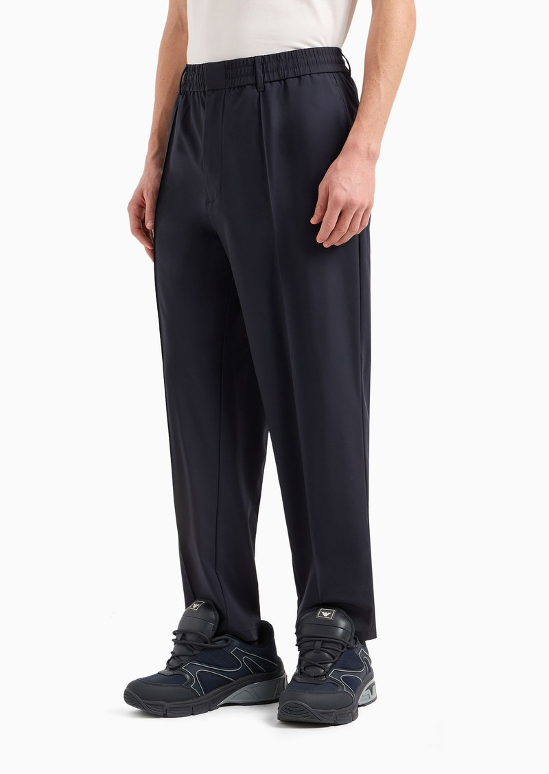 Travel Essentials trousers in nylon with ribbing and elasticated waist 2
