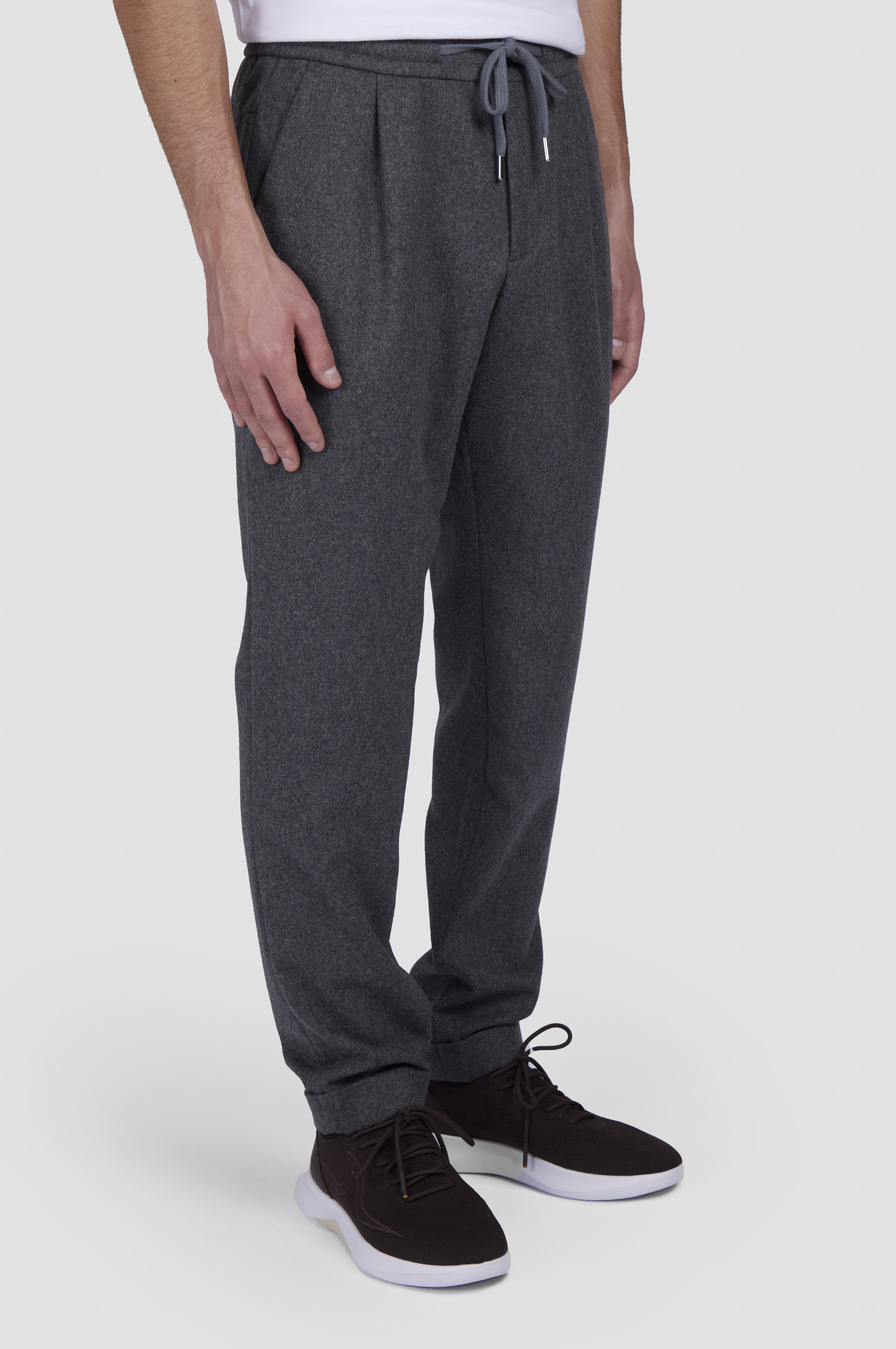 WOOL BLEND TROUSERS WITH PLEATS - 6