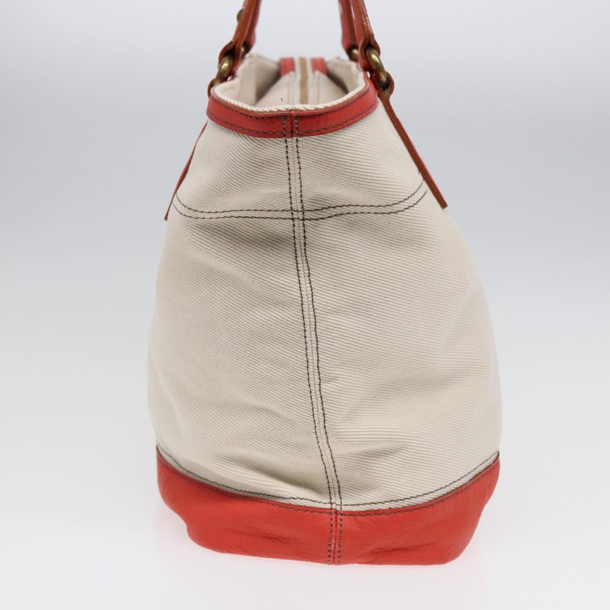 Burberry Blue Label Tote Bag Canvas White Orange - 3