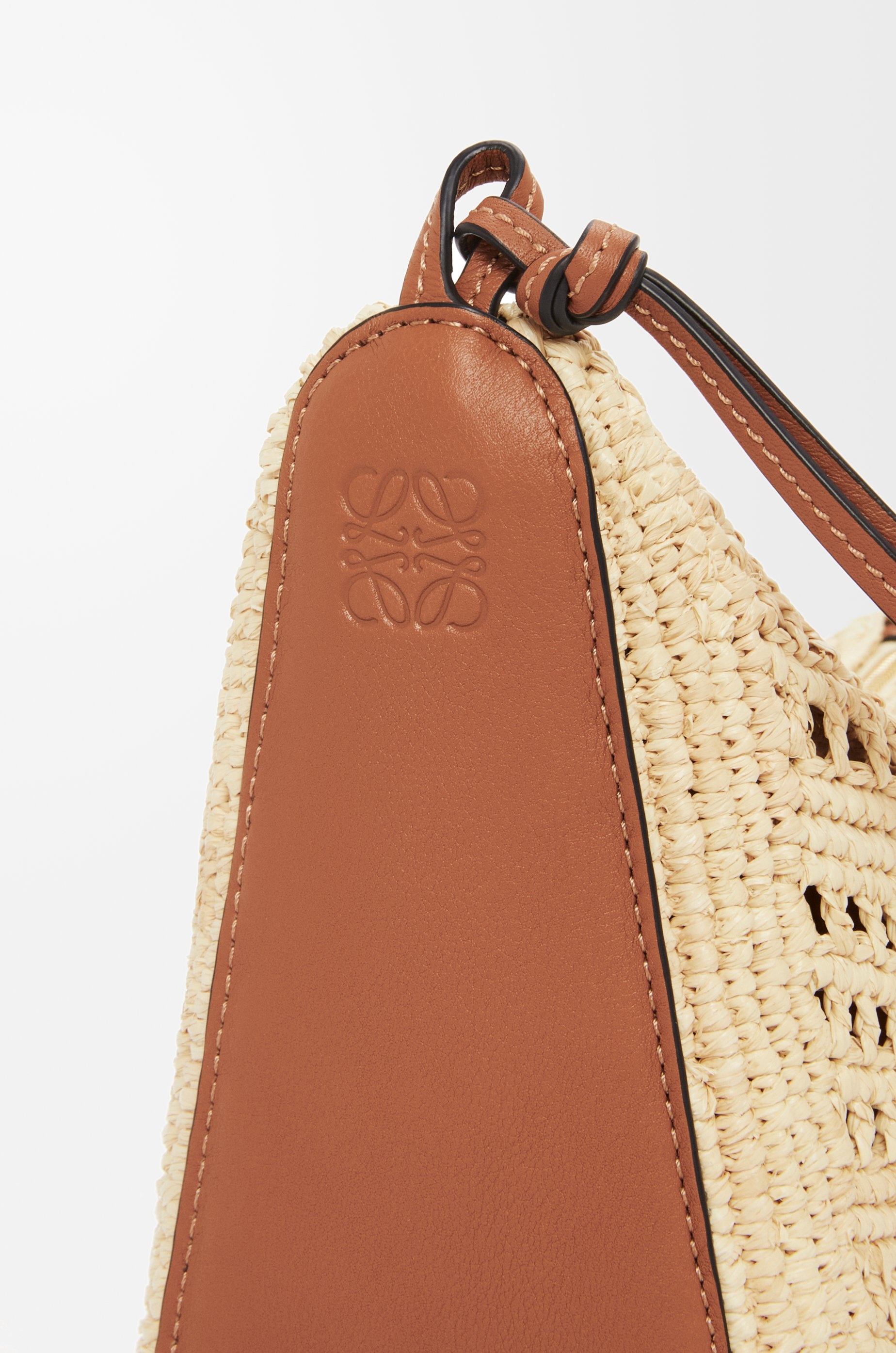 Mini Hammock Hobo in raffia and calfskin - 10