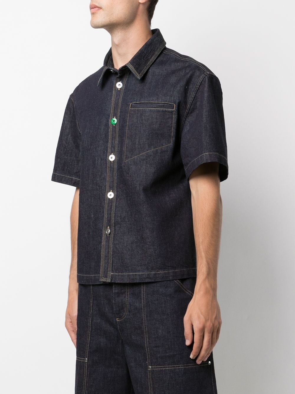 short-sleeve denim shirt - 3