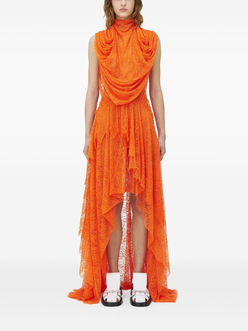 draped lace dress - 2