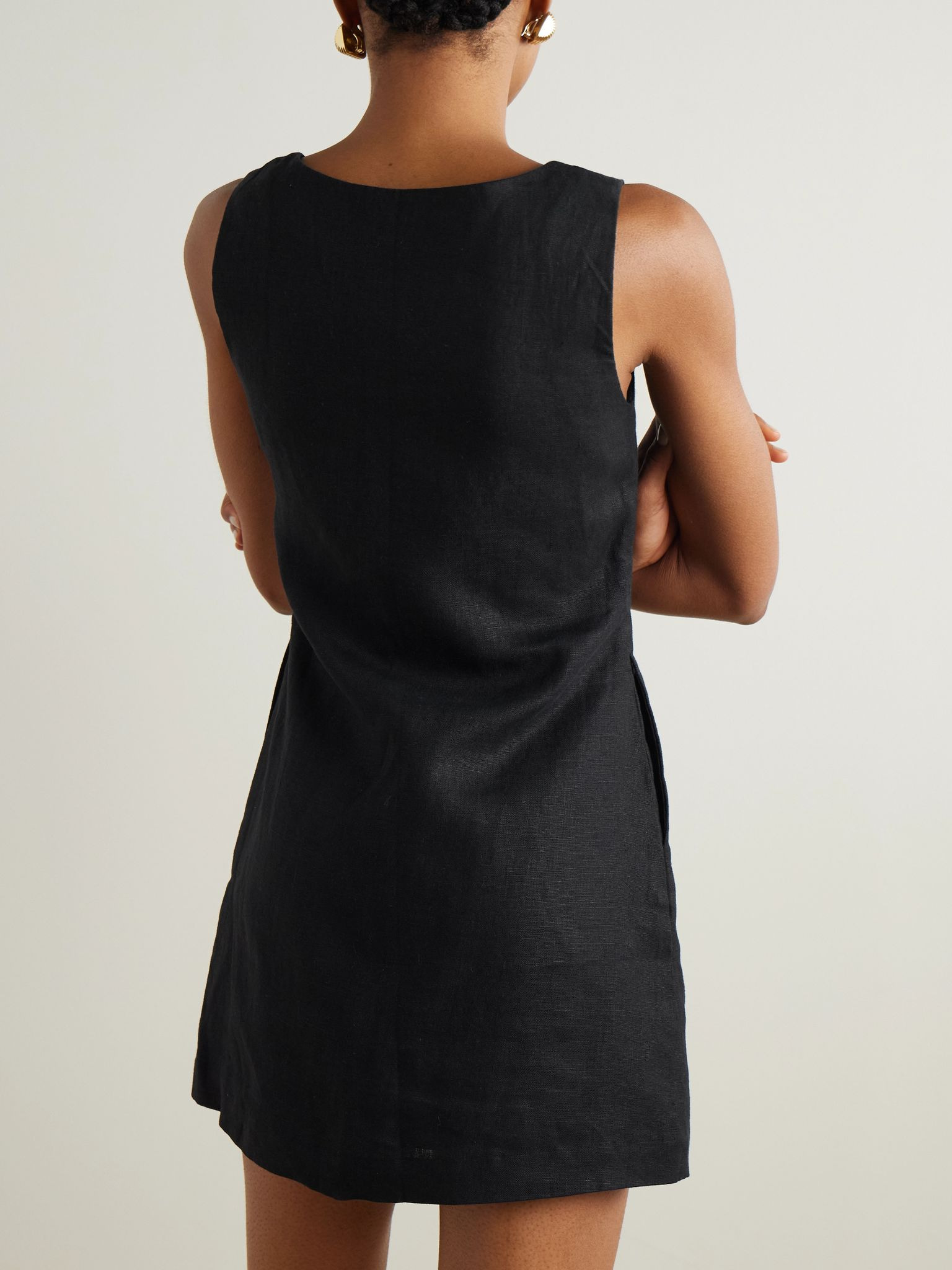 Alice linen mini dress Black - 3