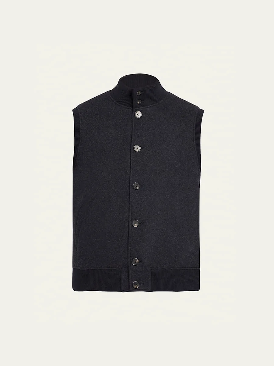 Men's Cashmere Button-Up Vest - 1