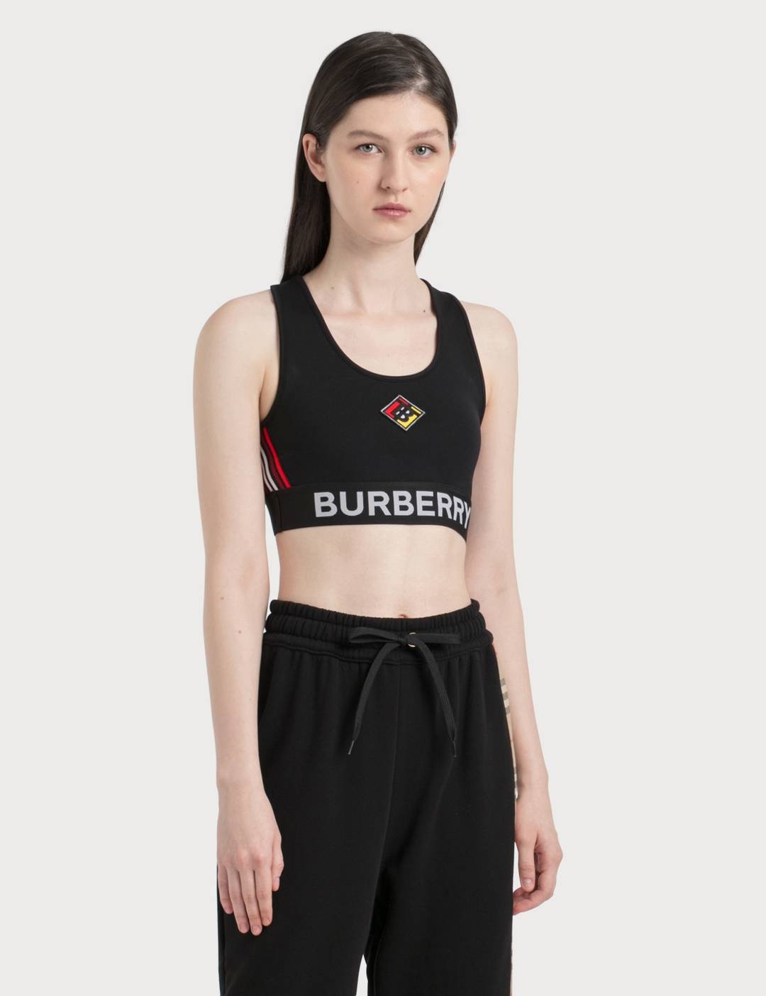 Logo Graphic Stretch Jersey Bra Top - 1