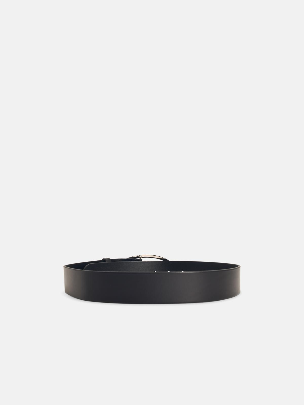 'B-1DR W' BLACK LEATHER BELT - 2