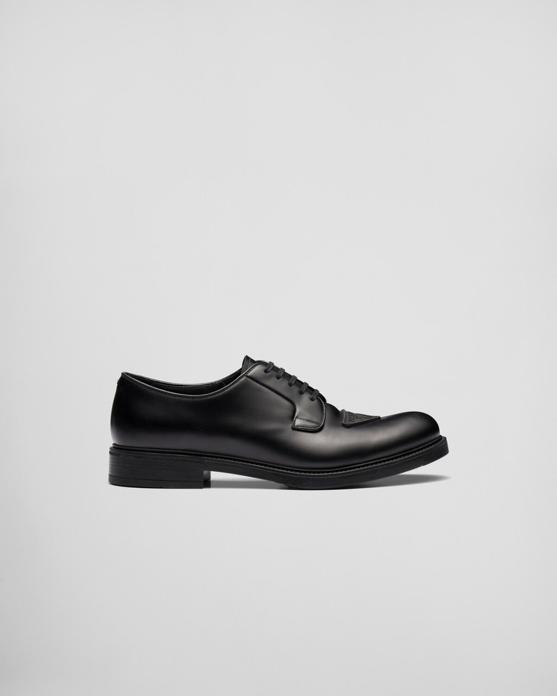 Brushed leather derby shoes 1