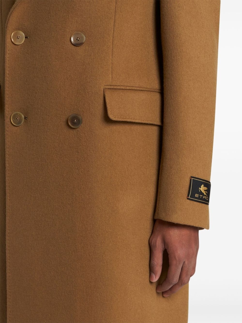 double-breasted cashmere coat - 5