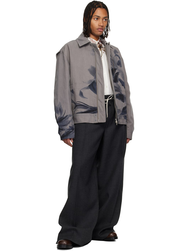 Dries Van Noten Gray Floral Jacket outlook