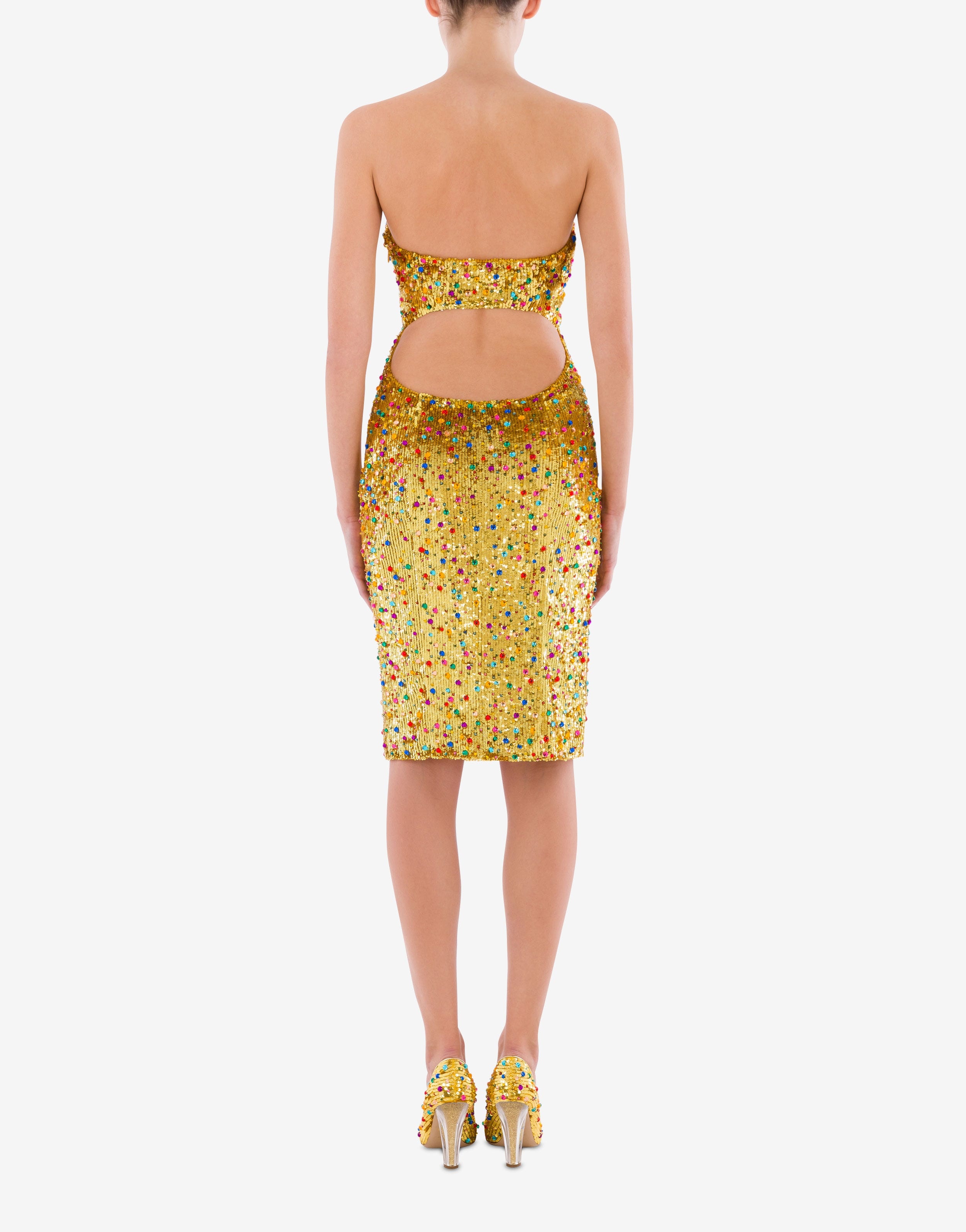 MULTICOLOR DOTS SEQUIN BUSTIER DRESS - 3