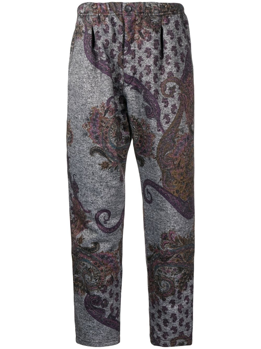 patterned-jacquard straight-leg trousers - 1