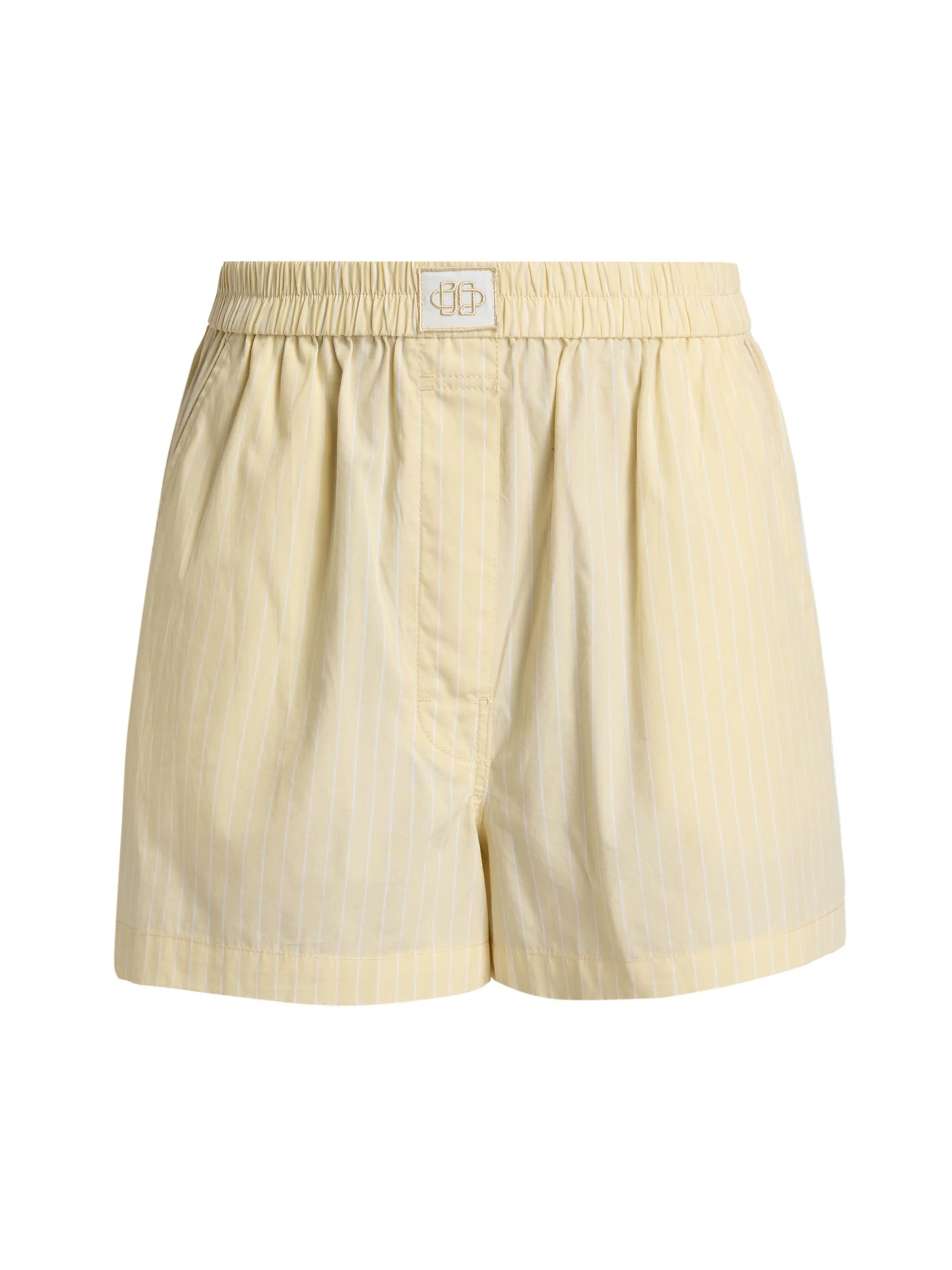 Women's Sarah Cotton Shorts - Buttercream Stripe - 1