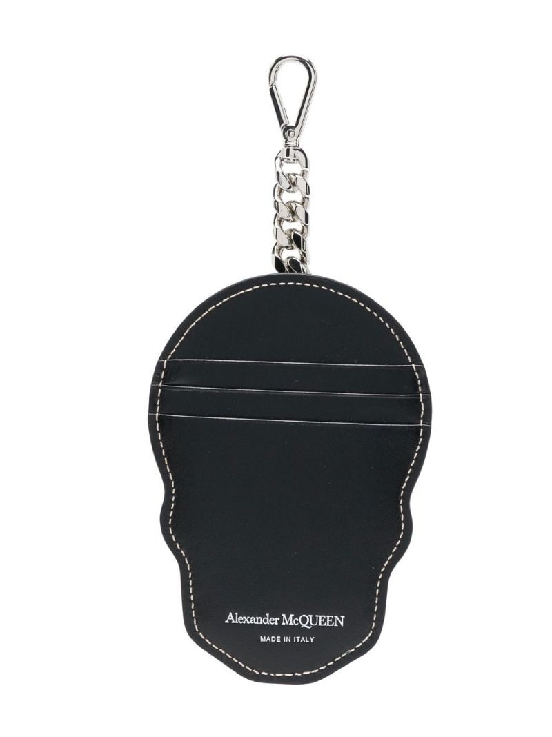 skull leather cardholder clip - 2