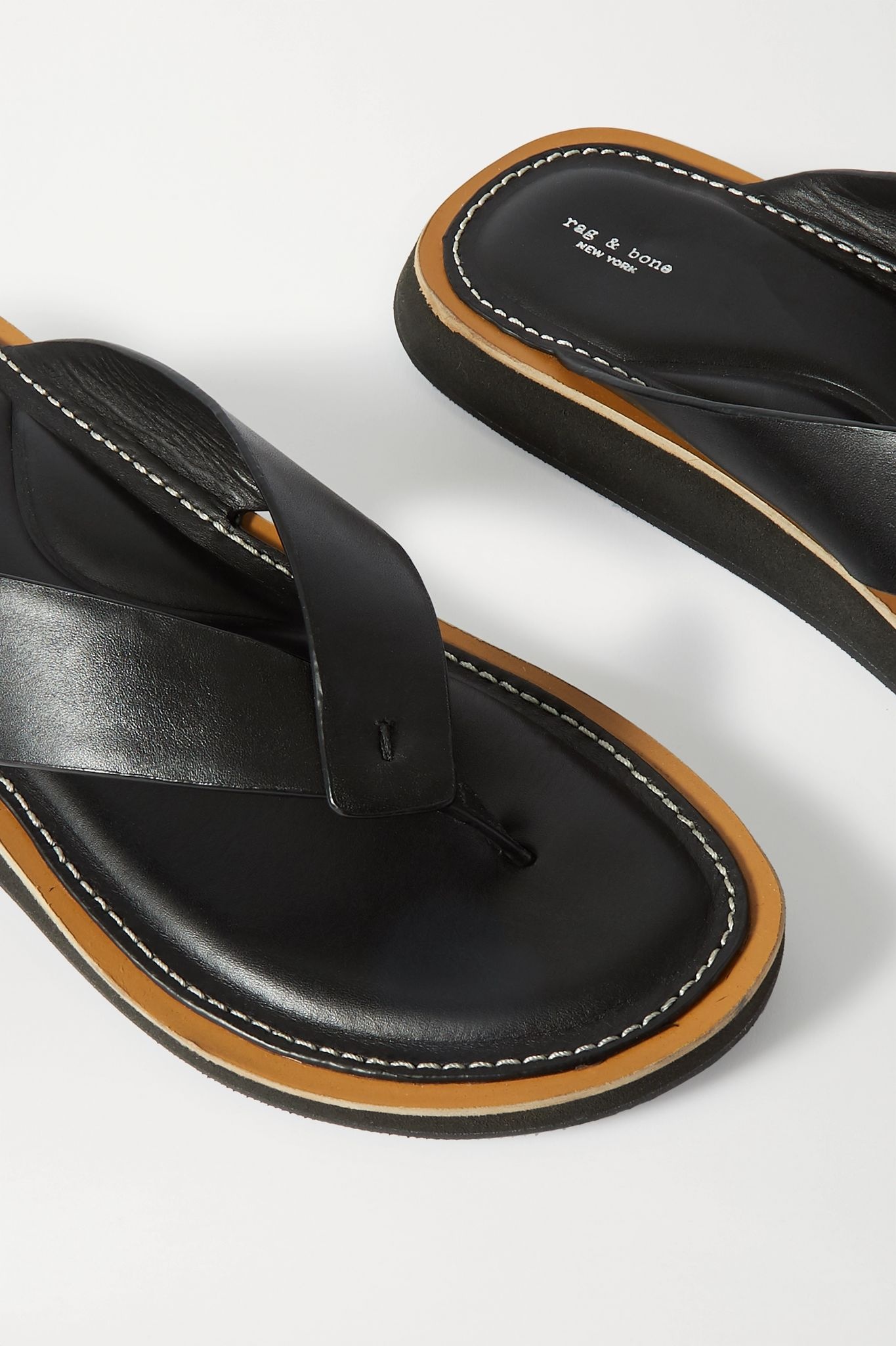 Parker leather platform flip flops - 4