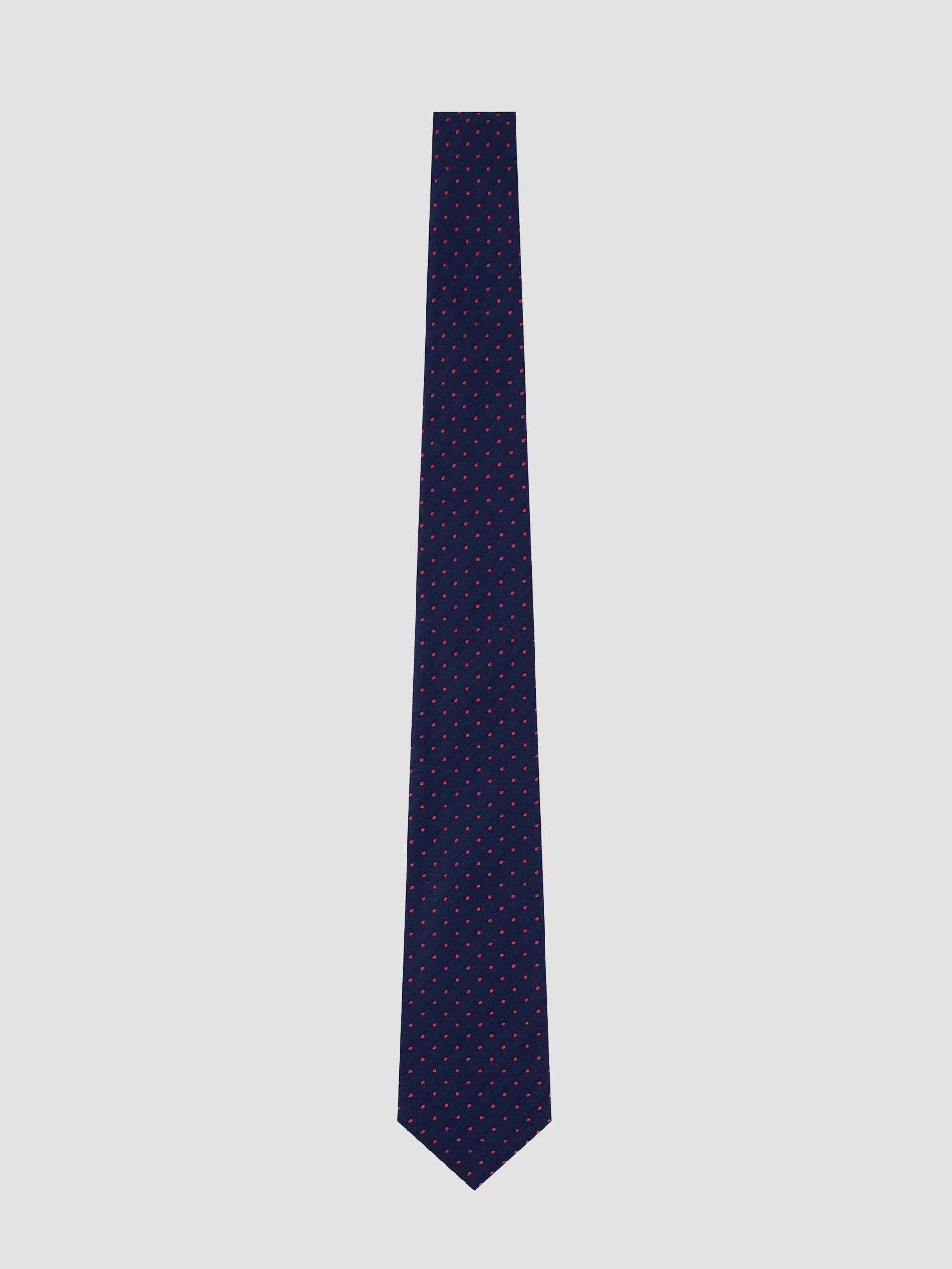Men's Micro-Diamond Grid Silk Tie - Fancy Blue - 1