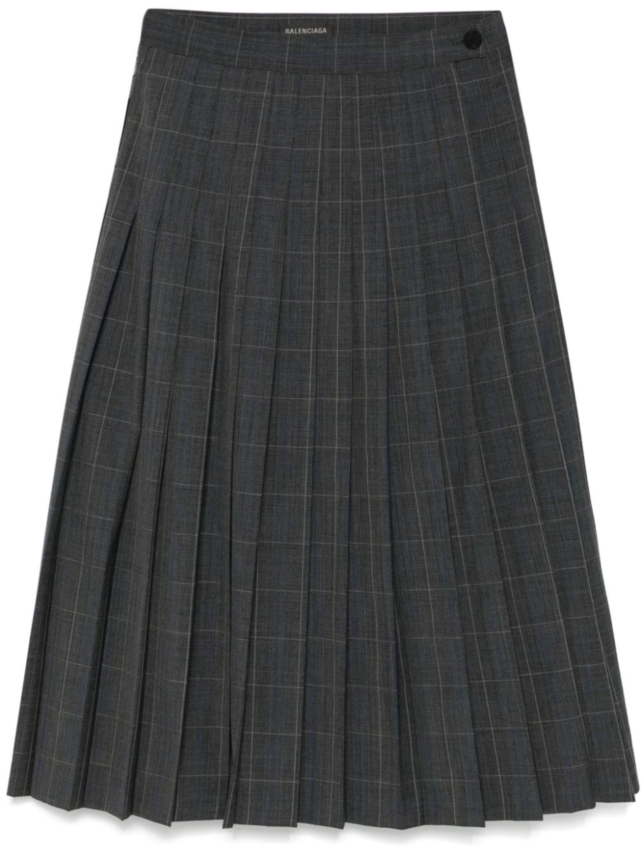 checked midi skirt - 1