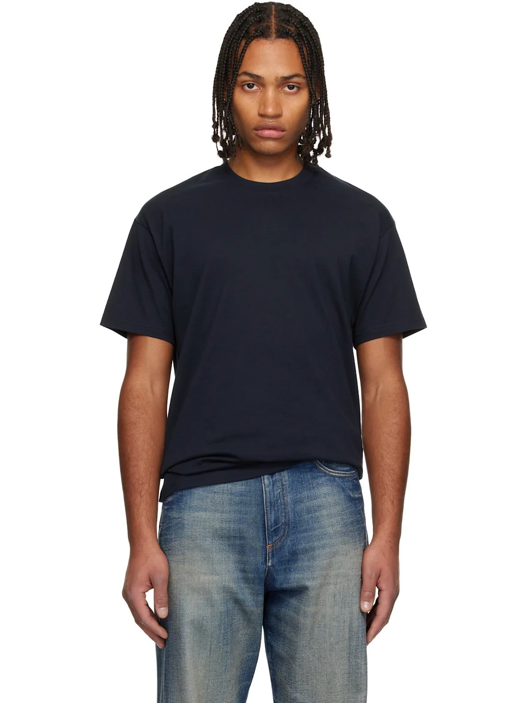 Navy Cotton 'Givenchy Stamp' T-shirt - 1