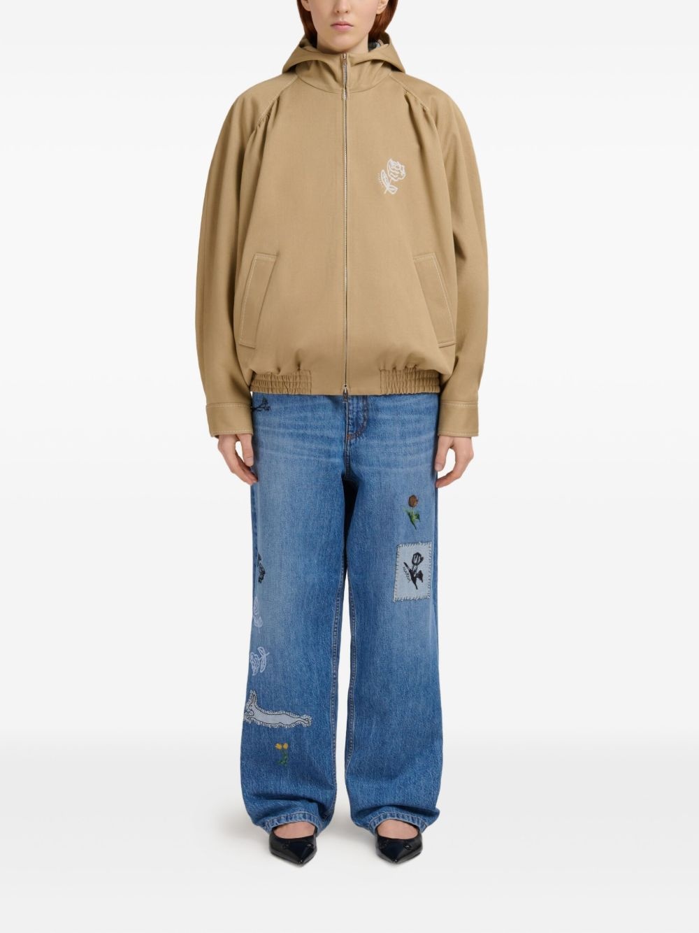 hooded zip-up jacket - 2