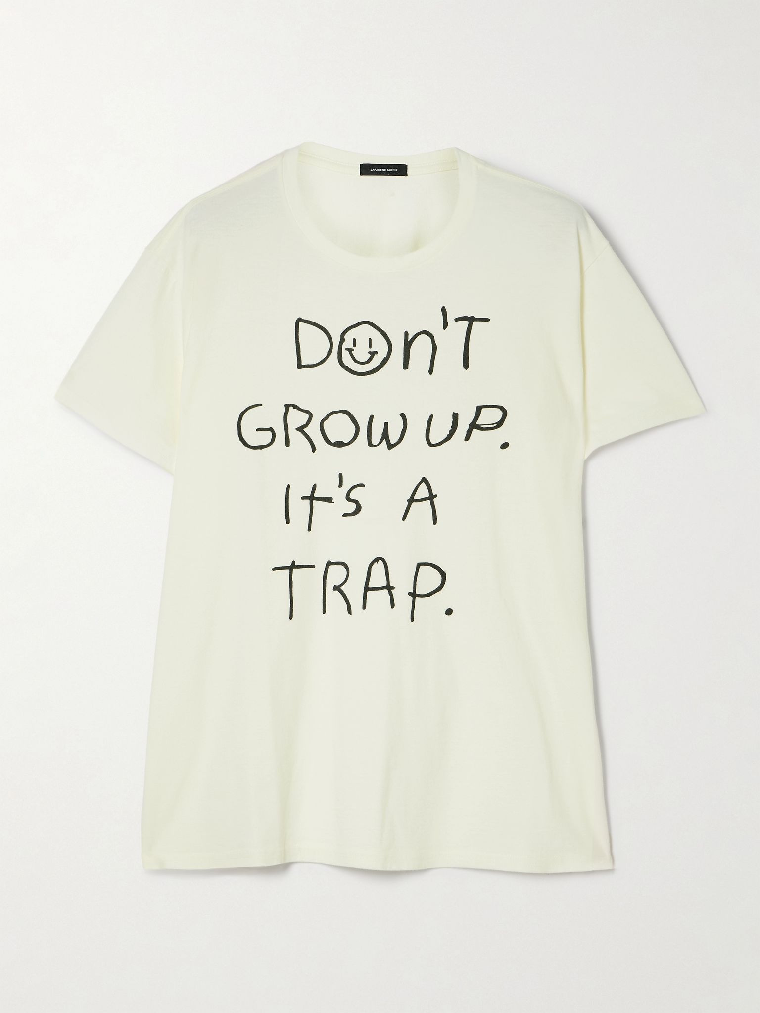 Don't Grow Up Boy printed cotton-jersey T-shirt White - 1