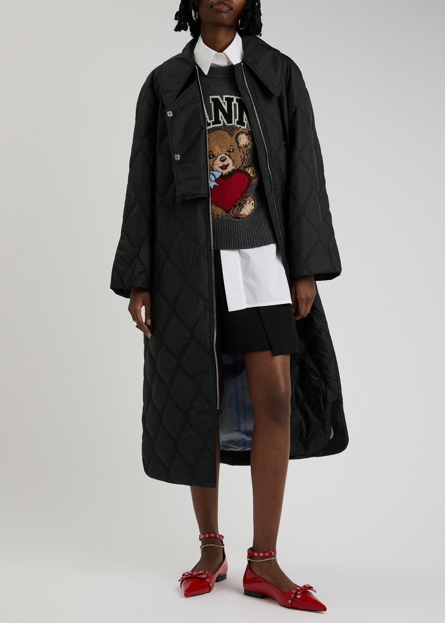 HOT Cape Coat Ganni Recycled Ripstop Quilt Coat GANNI Ganni