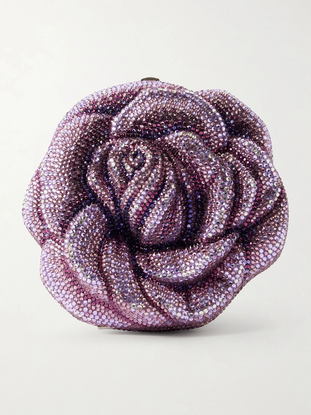 Rose Melody Crystal-embellished Silver-tone Clutch - 1