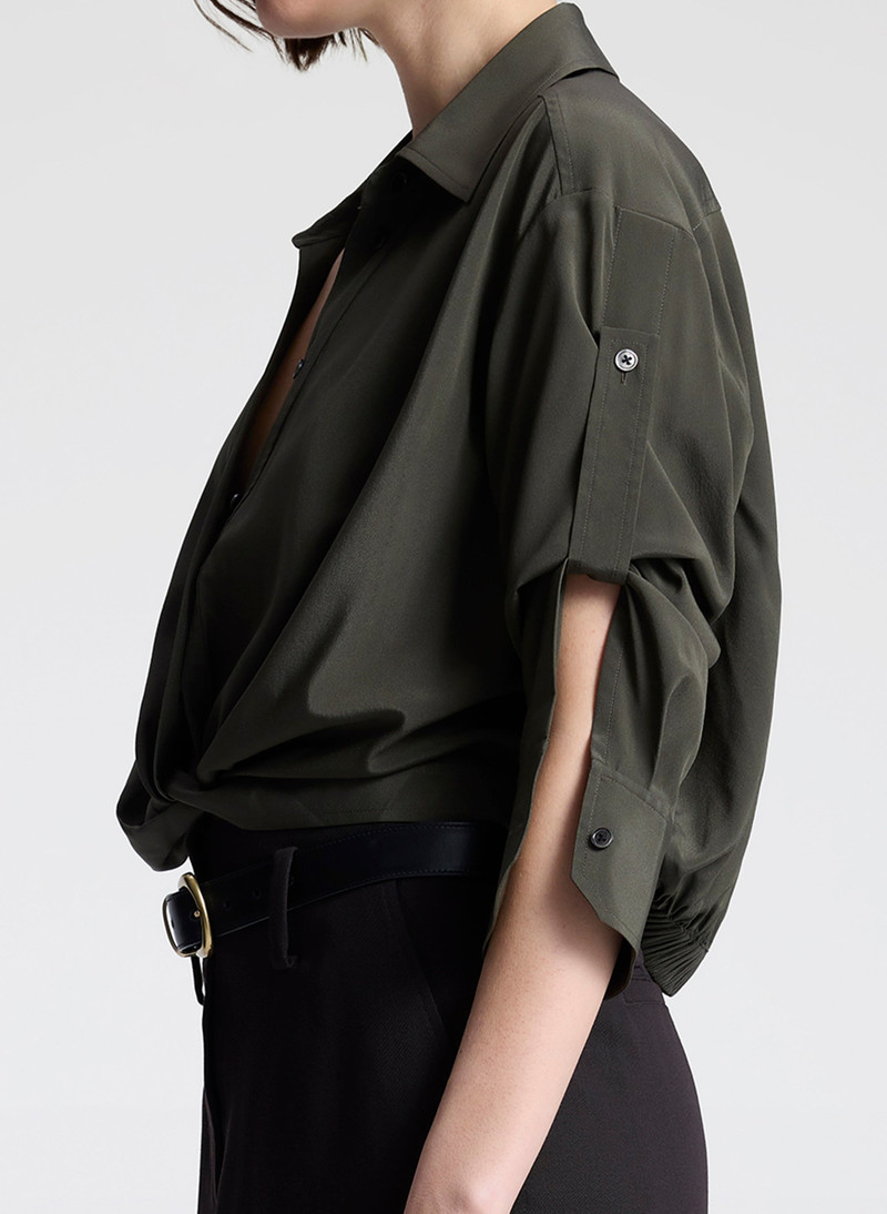Leo Cropped Silk Shirt 3
