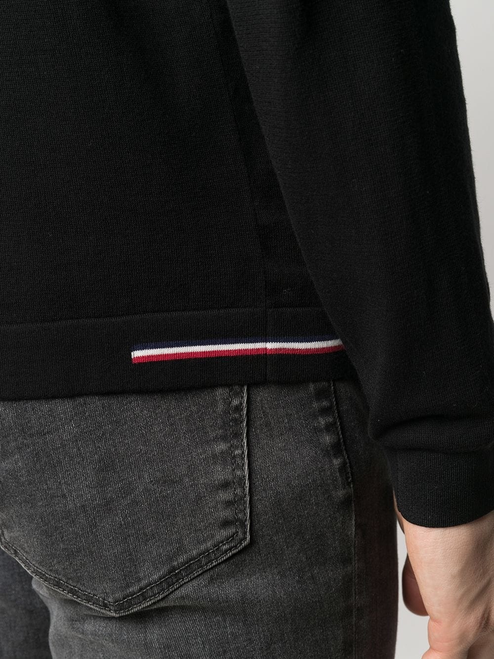 tricolour-detail crew-neck jumper - 5