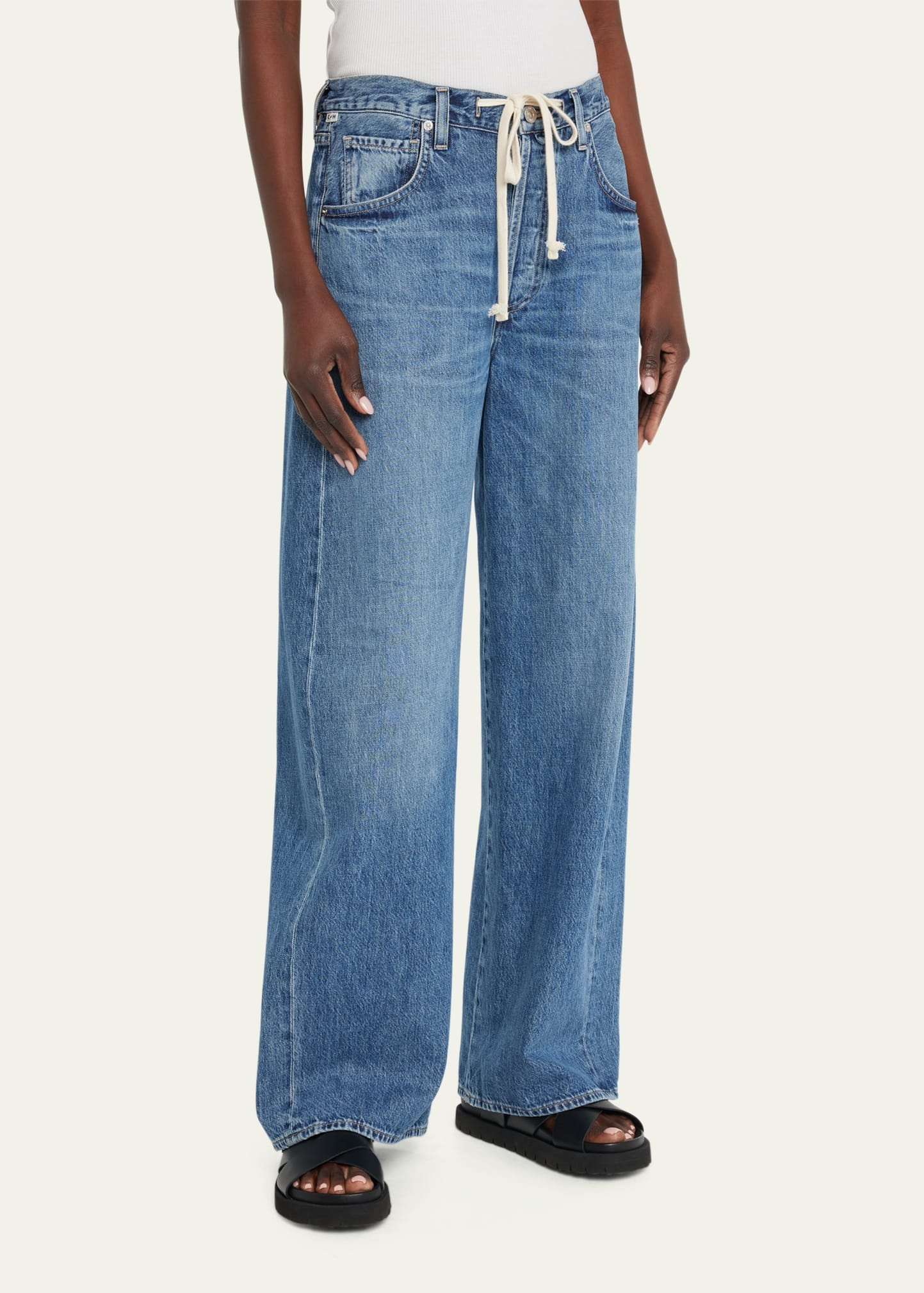 Brynn Drawstring Wide-Leg Trouser Jeans - 4