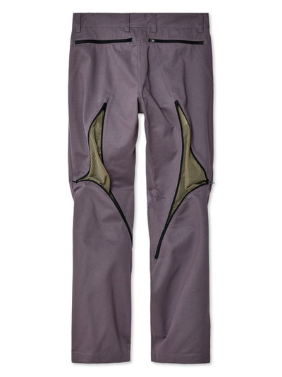 OLLY SHINDER zip-detailing cotton straight-leg trousers outlook