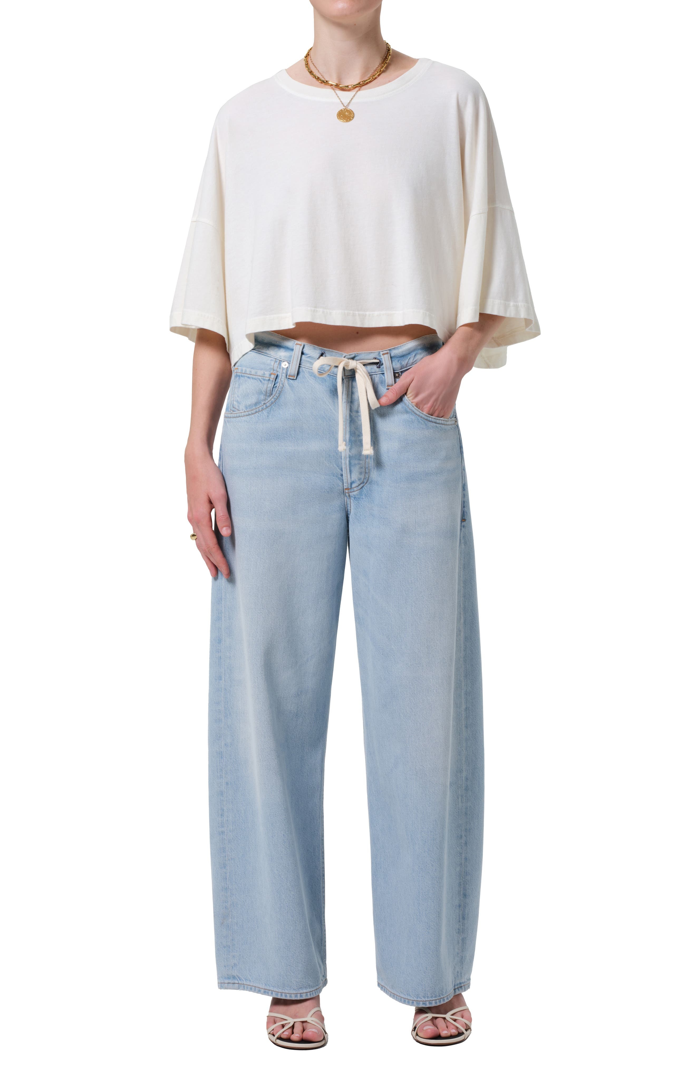 Citizens of Humanity Crop Cape Organic Cotton Top in Pashmina at Nordstrom - 5