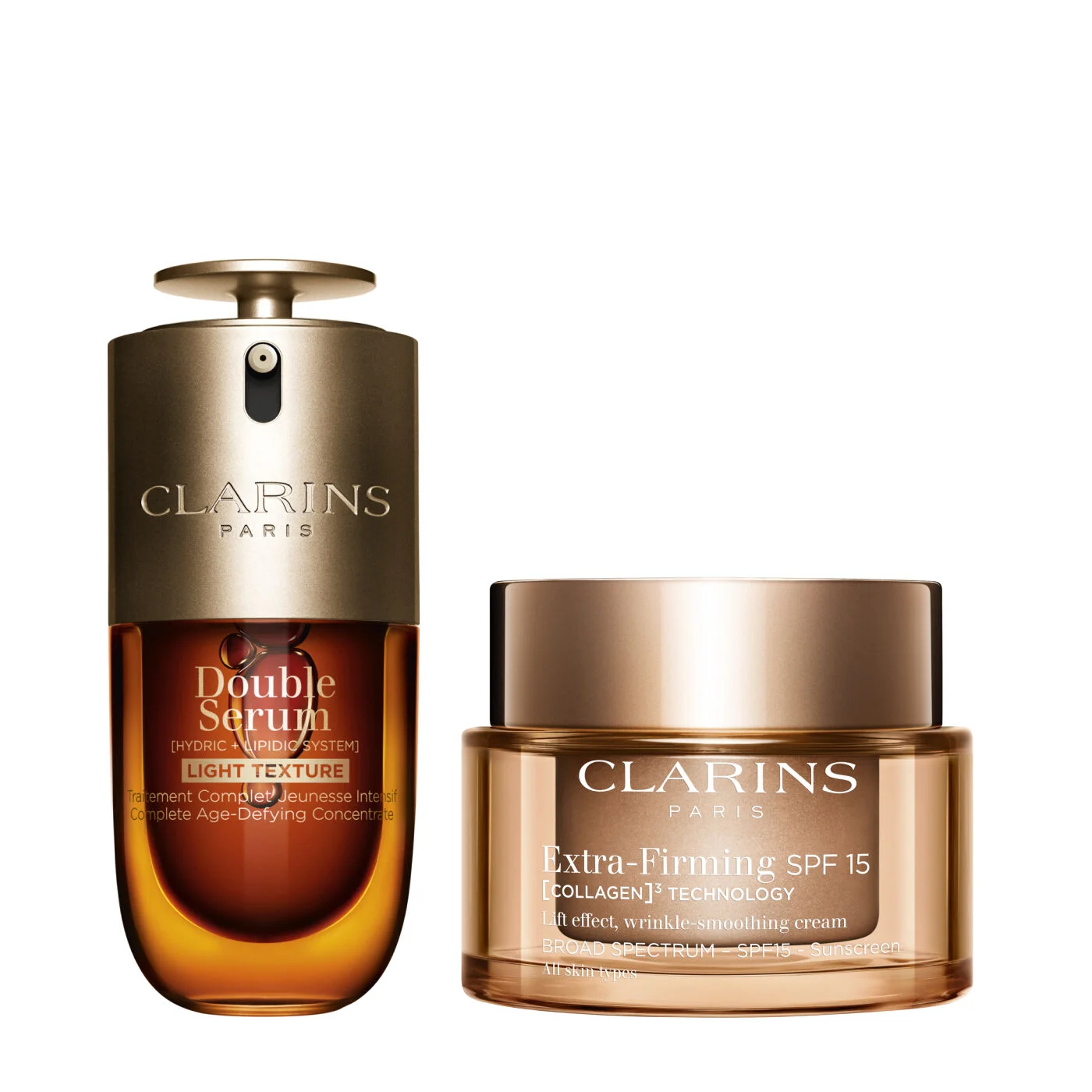 Double Serum Light & Extra-Firming Set with SPF | 1 Oz Double Serum & Extra-Firming Day Cream SPF 15 - 1