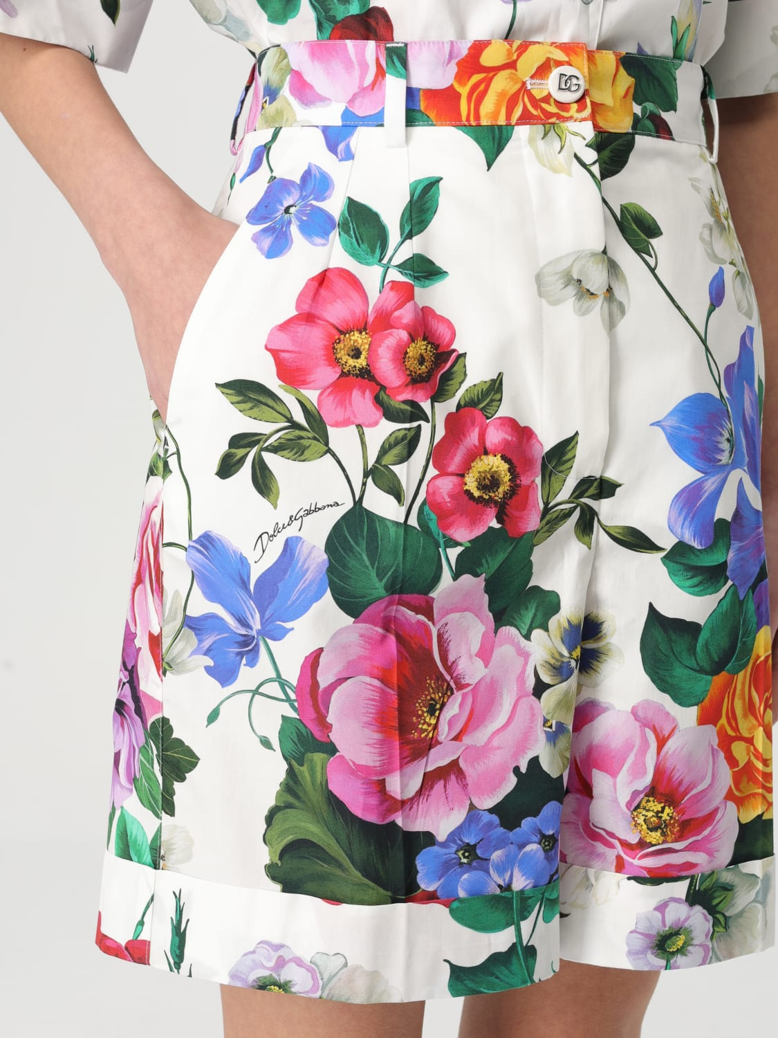 Dolce & Gabbana cotton flower print shorts - 5