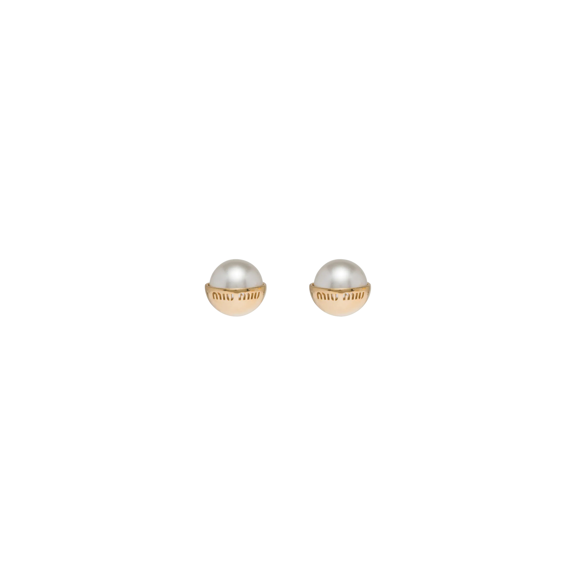 Metal and pearl earrings - 1